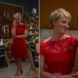 Cynthia Steffe Red Lace Dress